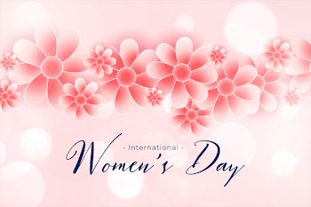 Beautiful happy womens day flower background Free Vector