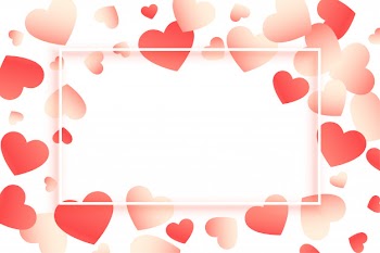 Beautiful hearts valentines day frame with text space Free Vector
