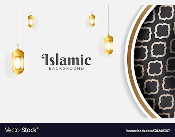 beautiful islamic background with golden lantern