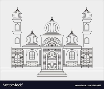 beautiful islamic mosque architecture line art