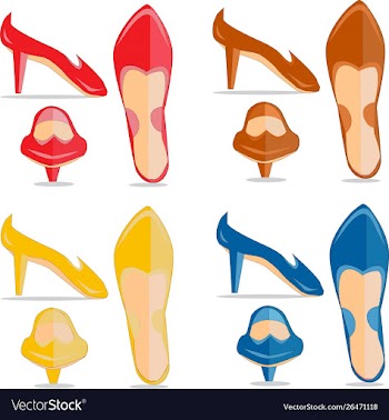 Beautiful ladies high heel shoes set vector image