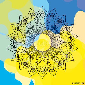 beautiful mandala with set colors background