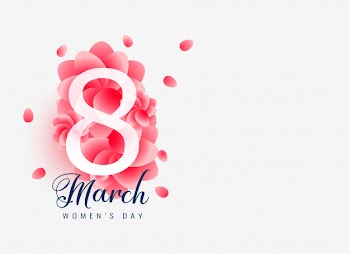 Beautiful march 8 happy women's day card design Free Vector