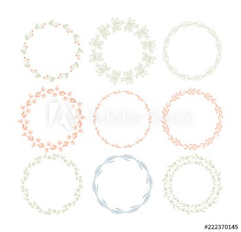 Beautiful monogram set with colorful floral elements