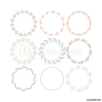 Beautiful monogram set with colorful floral elements