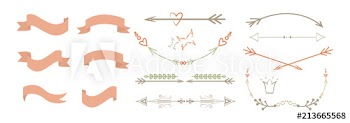 Beautiful monogram set with floral elements