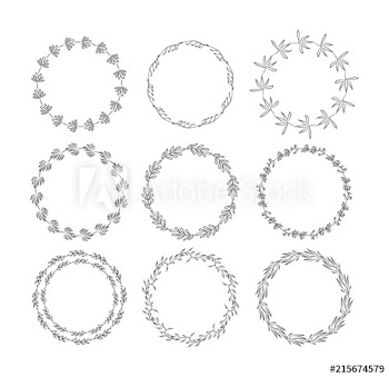 Beautiful monogram set with floral elements