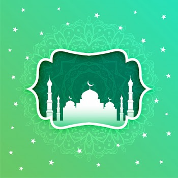 Beautiful mosque decorative design Free Vector