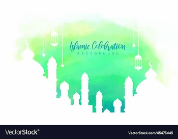 beautiful mosque watercolor with