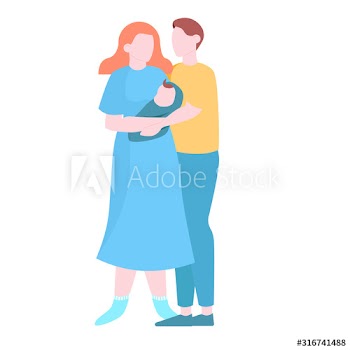 Beautiful mother and farther holding little baby