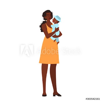 Beautiful mother holding little baby