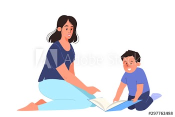 Beautiful mother play with her child on floor