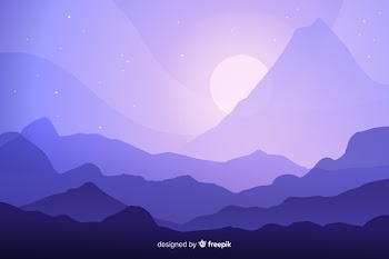 Beautiful mountain chain landscape in the night Free Vector