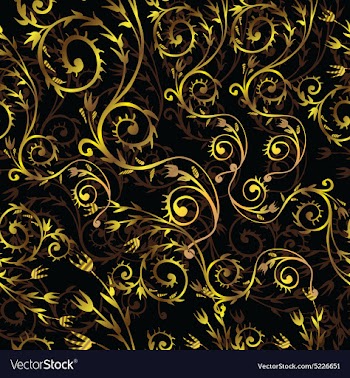 Beautiful pattern with gold floral pattern on a vector image