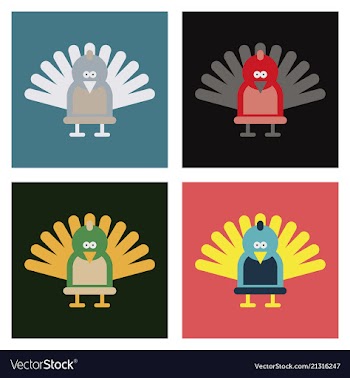 Beautiful peacock cartoon outline drawing to color vector image