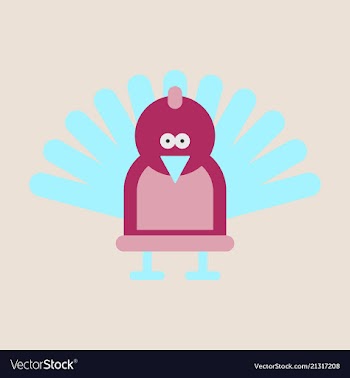 Beautiful peacock cartoon outline drawing to color vector image