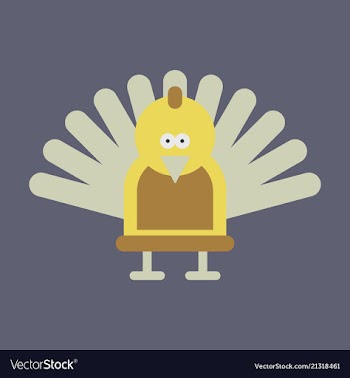 Beautiful peacock cartoon outline drawing to color vector image