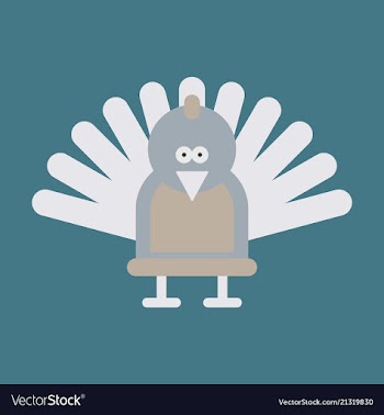 Beautiful peacock cartoon outline drawing to color vector image