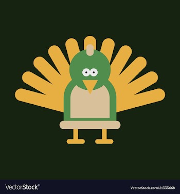 Beautiful peacock cartoon outline drawing to color vector image
