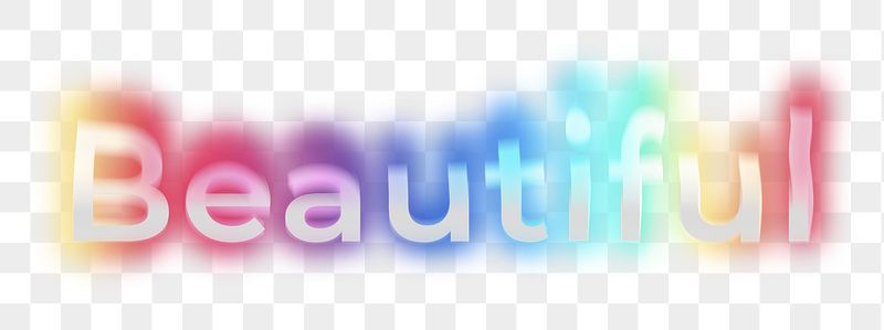 Beautiful png word sticker, neon | Free PNG - rawpixel
