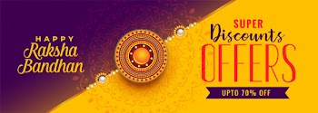 Beautiful raksha bandhan sale banner Free Vector
