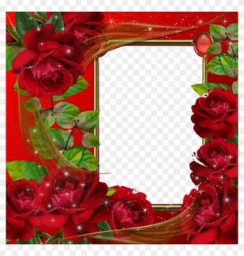Beautiful Red Roses Transparent Photo Frame - Beautiful Love Photo Frames