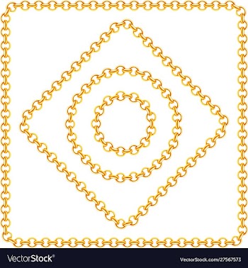 Beautiful striped golden ribbons and chains vector image