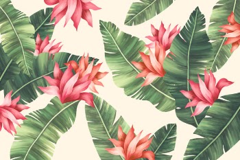 Beautiful summer print with palm tree leaves Free Psd