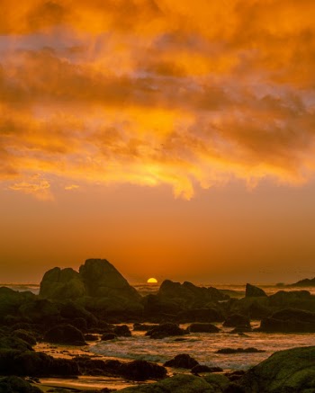 Beautiful sunset in Matanzas beach, Santiago Chile