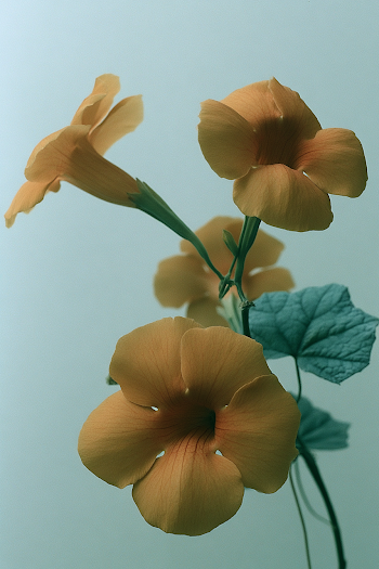 Beautiful Thunbergia Hybrids in Macro