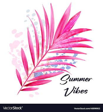 beautiful tropical pink palm leaf