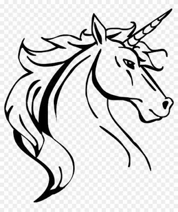 Beautiful Unicorn Line Drawing Head Commission Art - Unicorn Head Line Drawing