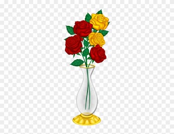 Beautiful Vase With Red And Yellow Roses Png Picture - Download Flowers And Roses