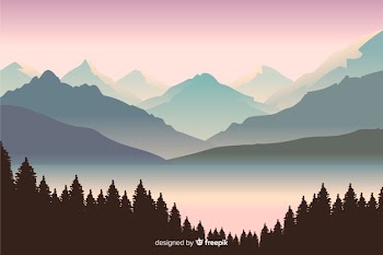 Beautiful view with mountains landscape Free Vector