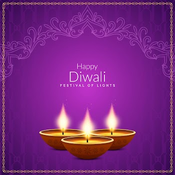 Beautiful violet happy diwali festival background Free Vector