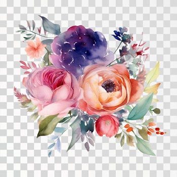 Beautiful watercolor flowers PNG