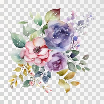 Beautiful watercolor flowers PNG
