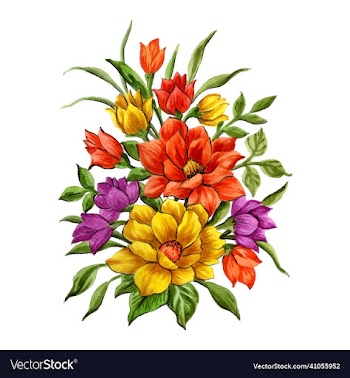 beautiful watercolour bouquet of flowers