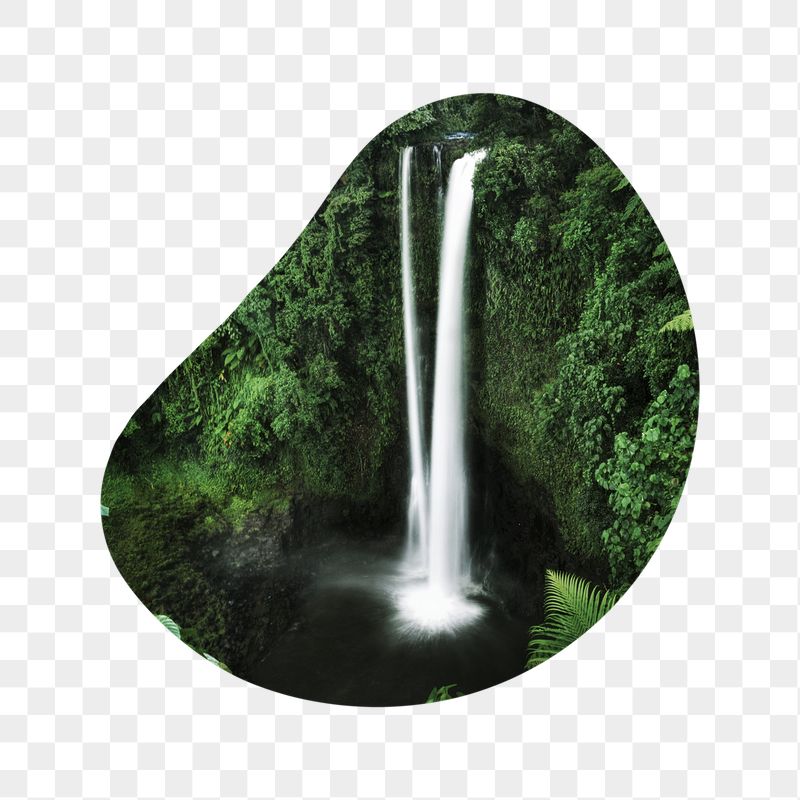 Beautiful waterfall png badge sticker, | Free PNG - rawpixel