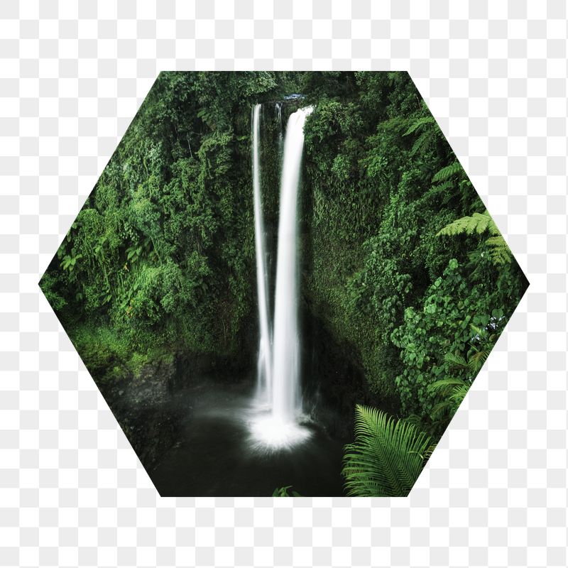 Beautiful waterfall png badge sticker, | Free PNG - rawpixel