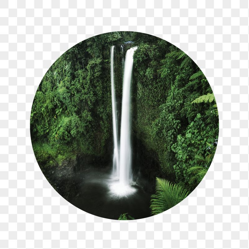 Beautiful waterfall png badge sticker, | Free PNG - rawpixel