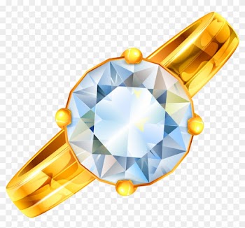 Beautiful Wedding Rings No Background - Diamond Ring Top View Png