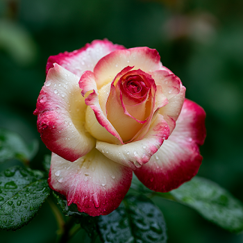 Beautiful White and Red Rose