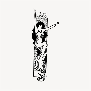 Beautiful woman divider illustration clipart | Free Vector - rawpixel