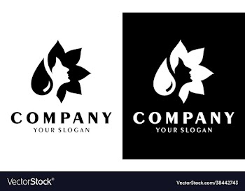 beautiful woman fashion logo and water