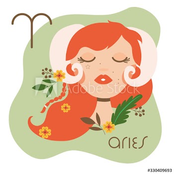 beautiful woman with aries zodiac sign