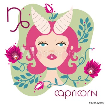 beautiful woman with capricorn zodiac sign