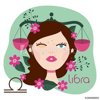 beautiful woman with libra zodiac sign