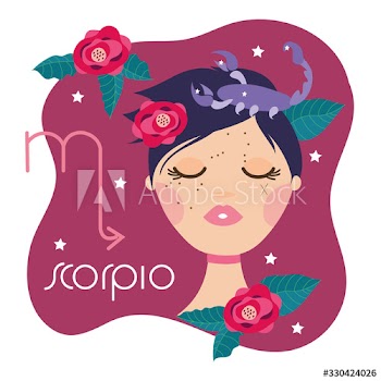 beautiful woman with scorpio zodiac sign