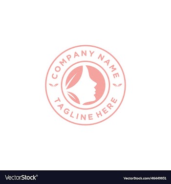 beautiful womans face flower star logo design